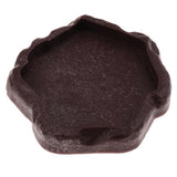 Maxbell Reptile Tortoise Gecko Feeding Bowl Food Water Resin Dish Bowl Brown S