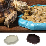 Maxbell Reptile Tortoise Gecko Feeding Bowl Food Water Resin Dish Bowl Brown S