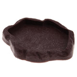 Maxbell Reptile Tortoise Gecko Feeding Bowl Food Water Resin Dish Bowl Brown S