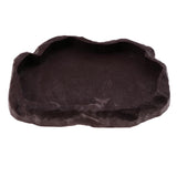 Maxbell Reptile Tortoise Gecko Feeding Bowl Food Water Resin Dish Bowl Brown M