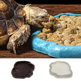 Maxbell Reptile Tortoise Gecko Feeding Bowl Food Water Resin Dish Bowl Brown M
