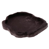 Maxbell Reptile Tortoise Gecko Feeding Bowl Food Water Resin Dish Bowl Brown M