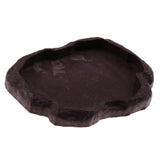 Maxbell Reptile Tortoise Gecko Feeding Bowl Food Water Resin Dish Bowl Brown M
