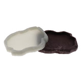 Maxbell Reptile Tortoise Gecko Feeding Bowl Food Water Resin Dish Bowl Brown M