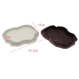 Maxbell Reptile Tortoise Gecko Feeding Bowl Food Water Resin Dish Bowl Brown M
