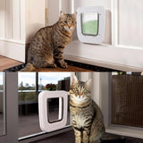 Maxbell ABS Pet Cat Small Dog Puppy Magnetic Lock Flap Door Outdoor Alleyway White