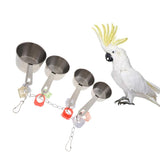 Maxbell Parrot Stainless Steel Four-pot String Toy with Sweet Sound Bird Cage Toys