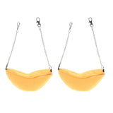 Maxbell 2Pc Banana Hamster Bed House Hammock Small Animal Bed House Cage Nest Yellow