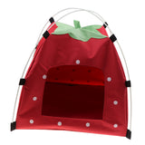 Maxbell Strawberry Doghouse Cute Puppy Cat Cave Pet House for Small Animals  Red