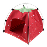 Maxbell Strawberry Doghouse Cute Puppy Cat Cave Pet House for Small Animals  Red