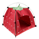 Maxbell Strawberry Doghouse Cute Puppy Cat Cave Pet House for Small Animals  Red