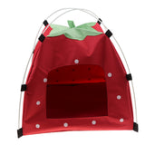 Maxbell Strawberry Doghouse Cute Puppy Cat Cave Pet House for Small Animals  Red