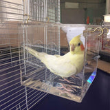 Maxbell Transparent Acrylic Parrot Hanging Bird Bathtub Pet Bird Bath Clean Box  S