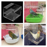 Maxbell Transparent Acrylic Parrot Hanging Bird Bathtub Pet Bird Bath Clean Box  S