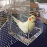 Maxbell Transparent Acrylic Parrot Hanging Bird Bathtub Pet Bird Bath Clean Box  S