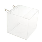 Maxbell Transparent Acrylic Parrot Hanging Bird Bathtub Pet Bird Bath Clean Box  L