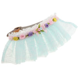 Maxbell Adjustable Lace Pet Dog Puppy Cat Neck Scarf Bandana Leather Collar Blue