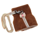 Maxbell Small Pet Brown Clothes Adjustable Harness Lead Leash Traction Rope S