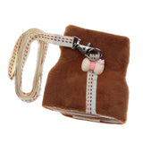Maxbell Small Pet Brown Clothes Adjustable Harness Lead Leash Traction Rope L