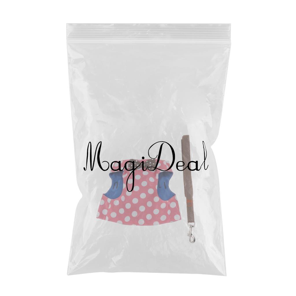 Maxbell Dog Cat Leash Pet Control Harness Vest Walk Collar Safety Strap Vest Dot Pink L