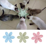 Maxbell Pet Puppy Kitten Flower-shape Bowl Interactive Food Feeder Healthy Dish Blue