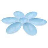 Maxbell Pet Puppy Kitten Flower-shape Bowl Interactive Food Feeder Healthy Dish Blue