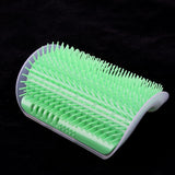 Maxbell Pet Cat Wall Corner Grooming Massage Self Groomer Brush Hair Cleaner Green