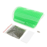 Maxbell Pet Cat Wall Corner Grooming Massage Self Groomer Brush Hair Cleaner Green