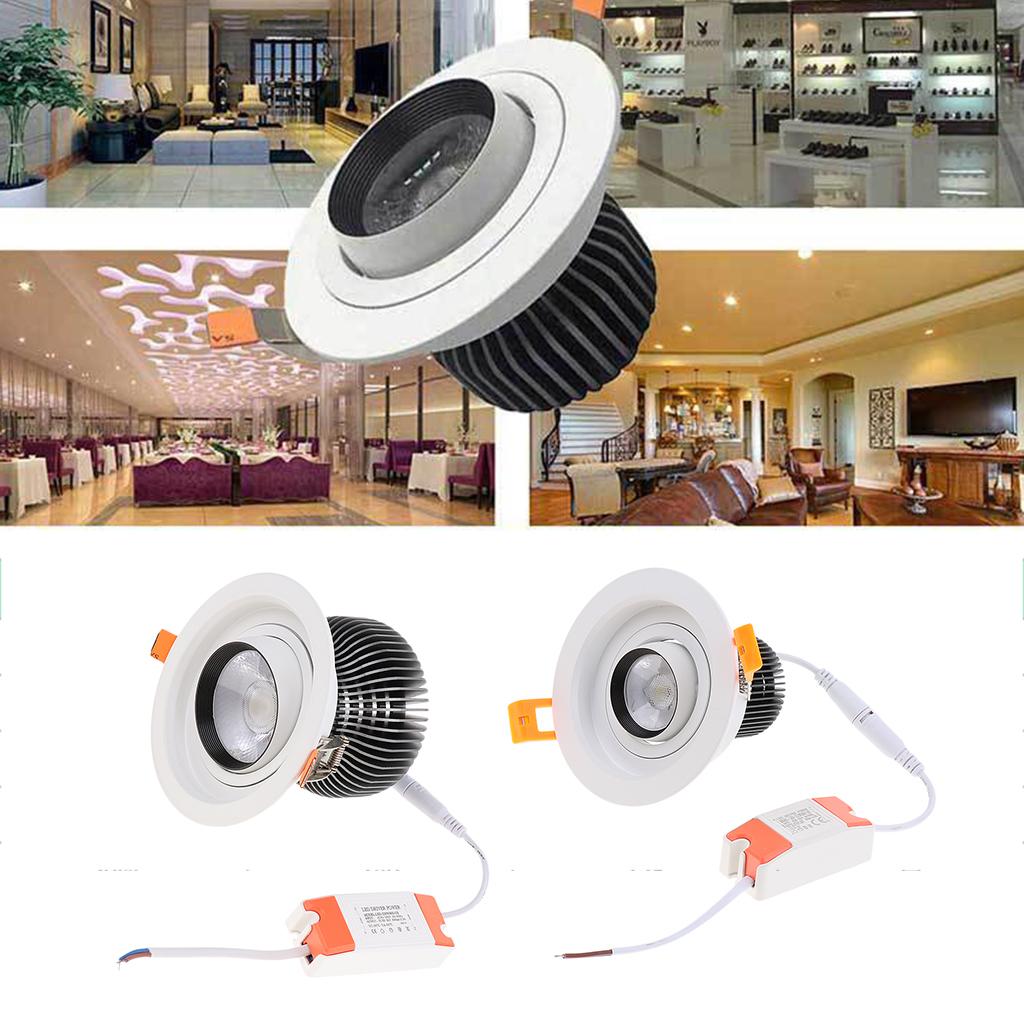 Maxbell Recessed Adjustable LED Downlight COB Ceiling Spotlight with LED Driver  10W