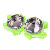 Maxbell Cat Feeder Dog Anti Skid Bowl Feeding Bowl Dish Container Green Crab