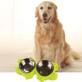 Maxbell Cat Feeder Dog Anti Skid Bowl Feeding Bowl Dish Container Green Crab