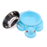 Maxbell Cat Feeder Dog Anti Skid Bowl Feeding Bowl Dish Container Blue Turtle