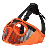 Maxbell Pet Bulldog Mesh Mouth Muzzle Short Nasal Dog Anti Bite Mask Orange M