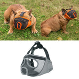 Maxbell Pet Bulldog Mesh Mouth Muzzle Short Nasal Dog Anti Bite Mask Gray M