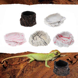 Maxbell 2xResin Rock Bowl Food Water Dish Feeder Plate for Terrarium Reptile Tank  1