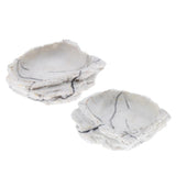 Maxbell 2xResin Rock Bowl Food Water Dish Feeder Plate for Terrarium Reptile Tank  2