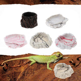 Maxbell 2xResin Rock Bowl Food Water Dish Feeder Plate for Terrarium Reptile Tank  4