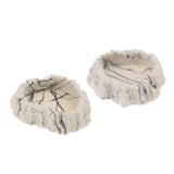 Maxbell 2xResin Rock Bowl Food Water Dish Feeder Plate for Terrarium Reptile Tank  4