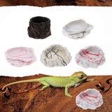 Maxbell 2xResin Rock Bowl Food Water Dish Feeder Plate for Terrarium Reptile Tank  5