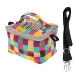 Maxbell Pet Hamster Carrier Portable Breathable Travel Bag   Grid Print M