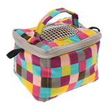 Maxbell Pet Hamster Carrier Portable Breathable Travel Bag   Grid Print M