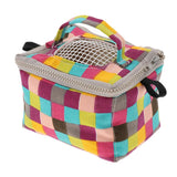 Maxbell Pet Hamster Carrier Portable Breathable Travel Bag   Grid Print M