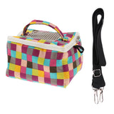 Maxbell Pet Hamster Carrier Portable Breathable Travel Bag   Grid Print L