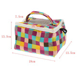 Maxbell Pet Hamster Carrier Portable Breathable Travel Bag   Grid Print L