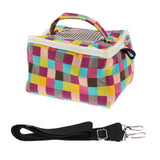 Maxbell Pet Hamster Carrier Portable Breathable Travel Bag   Grid Print L