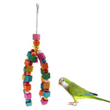 Maxbell Natural Wooden Parrot Cage Hanging Chewing Bite Bird Teeth Care Treats Toy