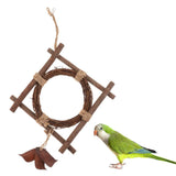 Maxbell Pet Parrot Wood Rotation Stand Perches Toy Hanging Swing Toys For Bird Cage