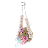 Maxbell Parrot Bird Hanging Natural Grass Bite Chewing Toy Cage Decoration Dia.10cm
