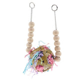 Maxbell Parrot Bird Hanging Natural Grass Bite Chewing Toy Cage Decoration Dia.10cm