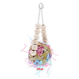 Maxbell Parrot Bird Hanging Natural Grass Bite Chewing Toy Cage Decoration Dia.10cm